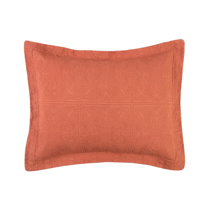 Terra Cotta Matelasse Quilt - Standard Sham