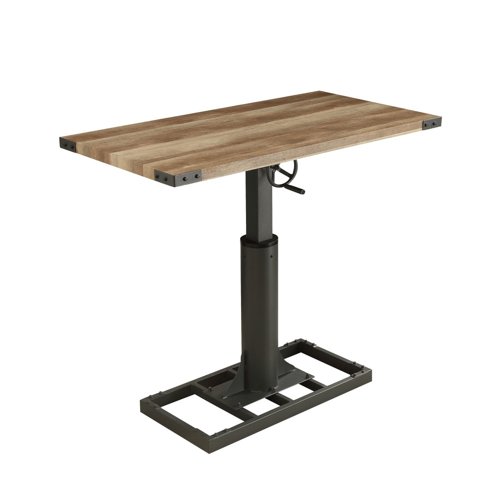 furniture of america kic industrial black height adjustable desk