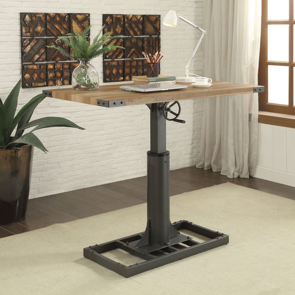 slide 1 of 7, Furniture of America Kic Urban Black 49-inch Adjustable Desk