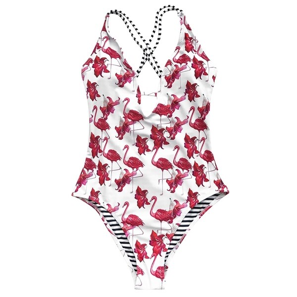 cupshe flamingo bathing suit