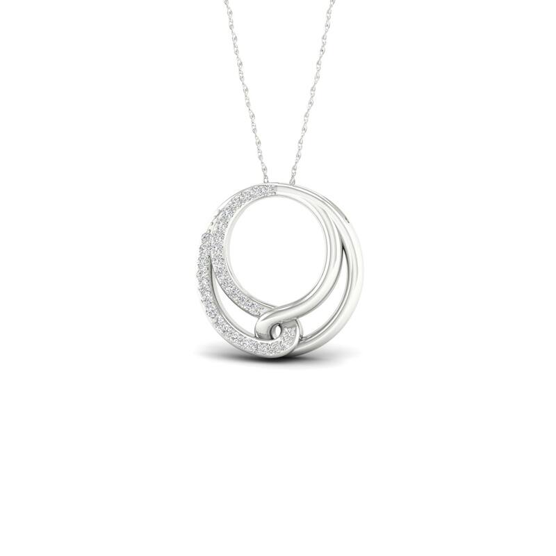De Couer 10k White Gold 1/10ct TDW Diamond Infinity Necklace