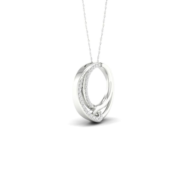 De Couer 10k White Gold 1/10ct TDW Diamond Infinity Necklace