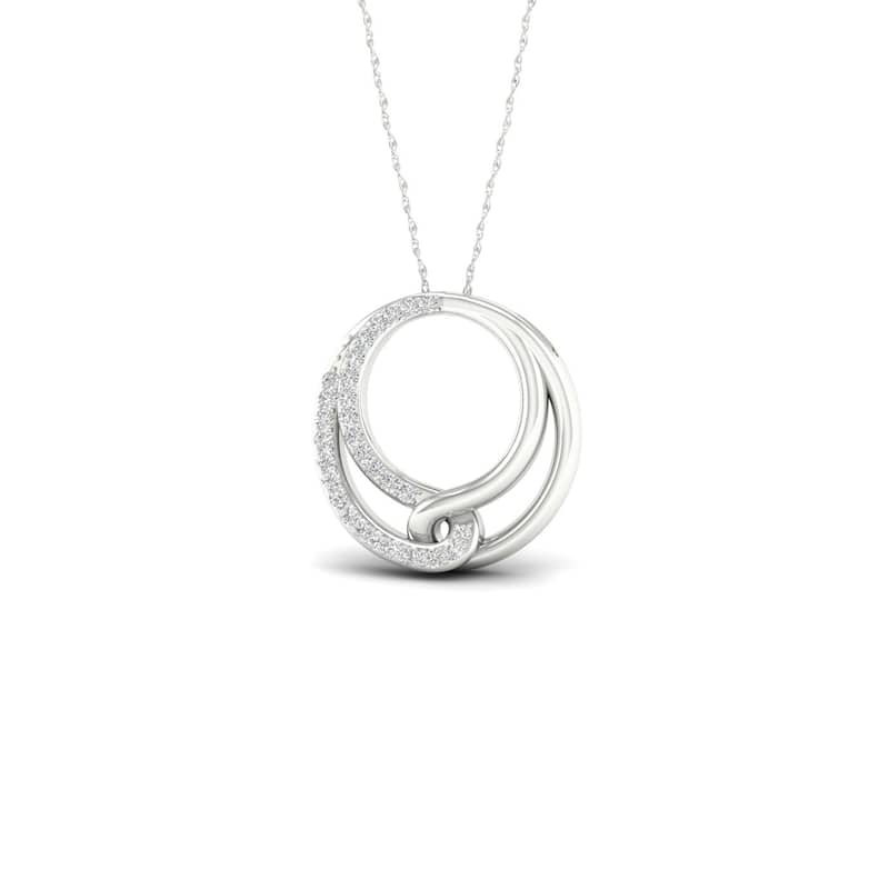 De Couer 10k White Gold 1/10ct TDW Diamond Infinity Necklace