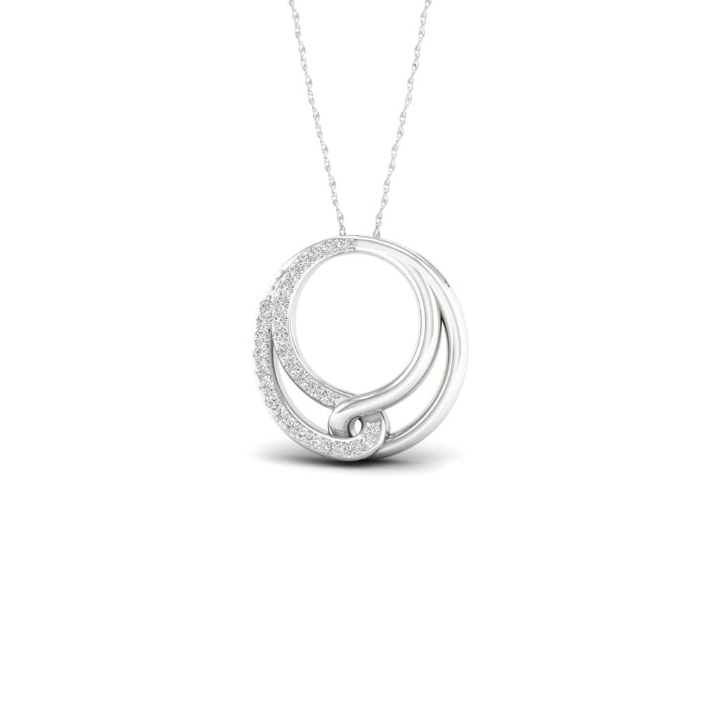 De Couer 10k White Gold 1/10ct TDW Diamond Infinity Necklace
