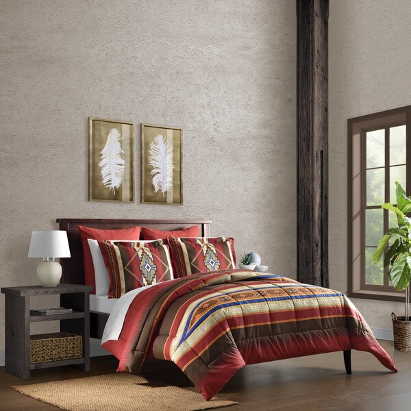 Bedding 3 Piece Aztec Mesa Southwestern Design Star Quilt