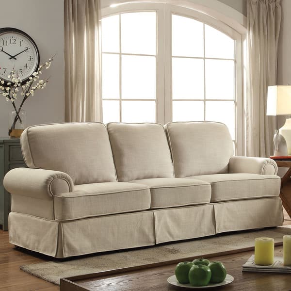 slide 2 of 6, Furniture of America Cupa Contemporary Linen Fabric Upholstered Sofa