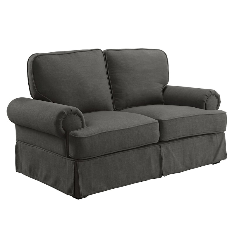 Cupa Contemporary Linen Fabric Padded Loveseat by Furniture of America