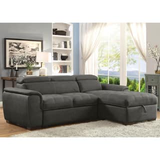 Sleeper Sectional Sofas For Less Furniture Of America Fergus Contemporary Faux Nubuck Sleeper Sectional
