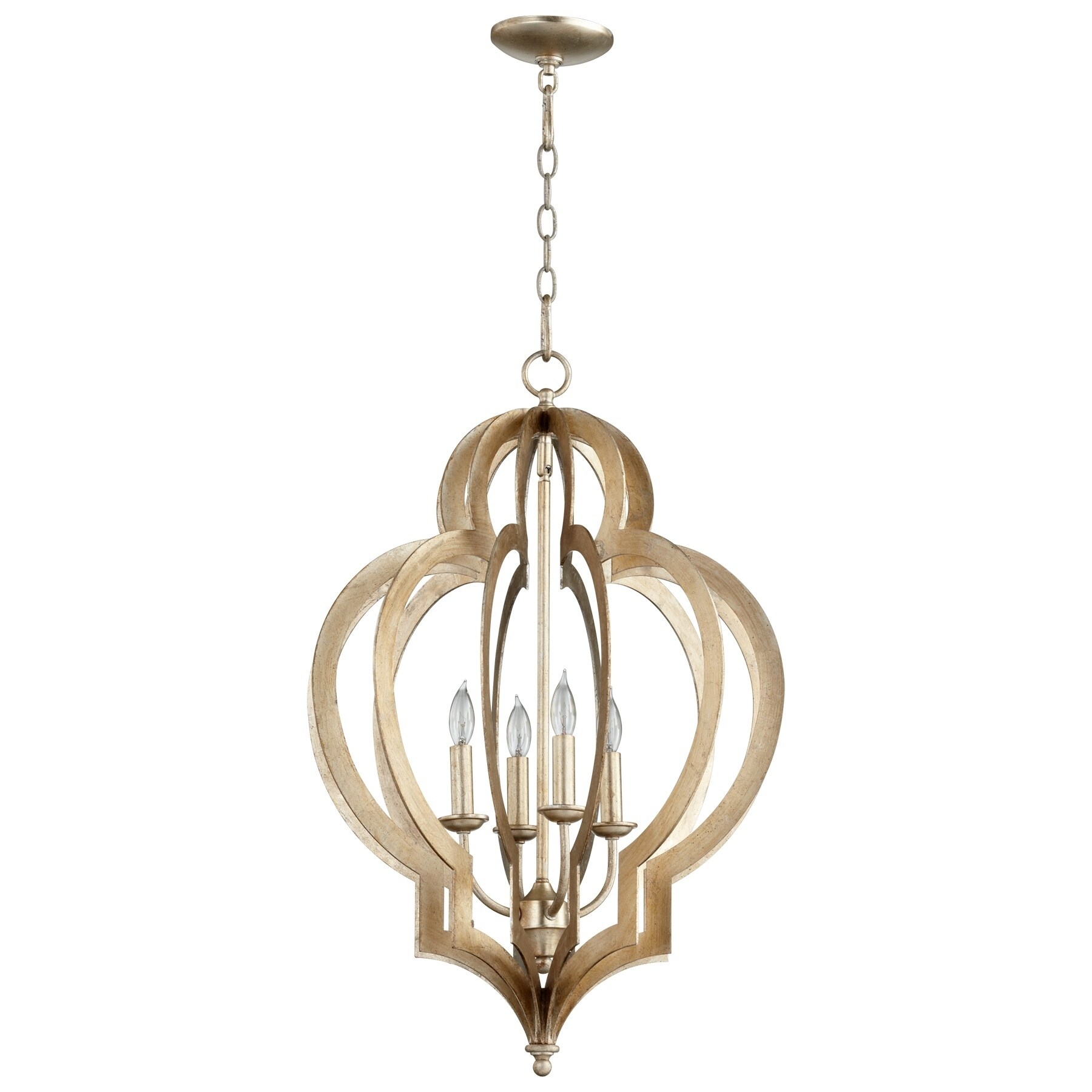 Small Vertigo Silver Leaf Chandelier - Chandeliers For Bedrooms by Overstock.com