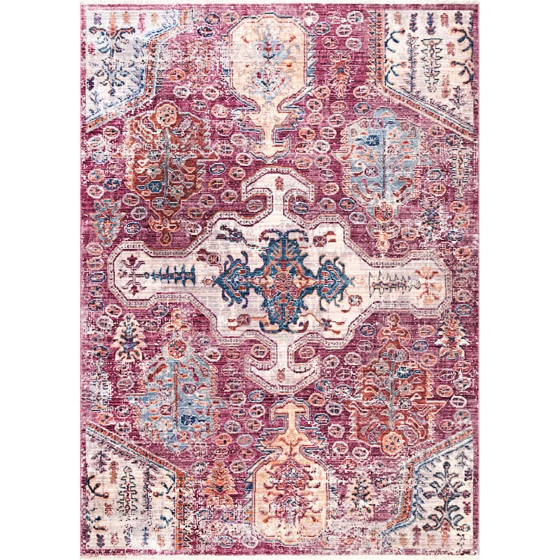 Nuloom Cultural Mulberry Fringe Area Rug