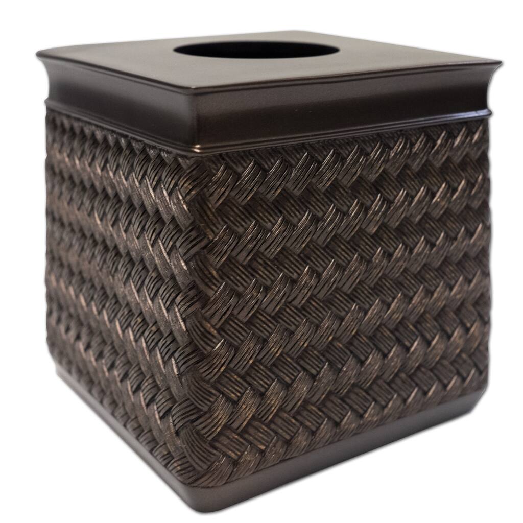 Basket Weave Resin Tissue Box Cover- ORB