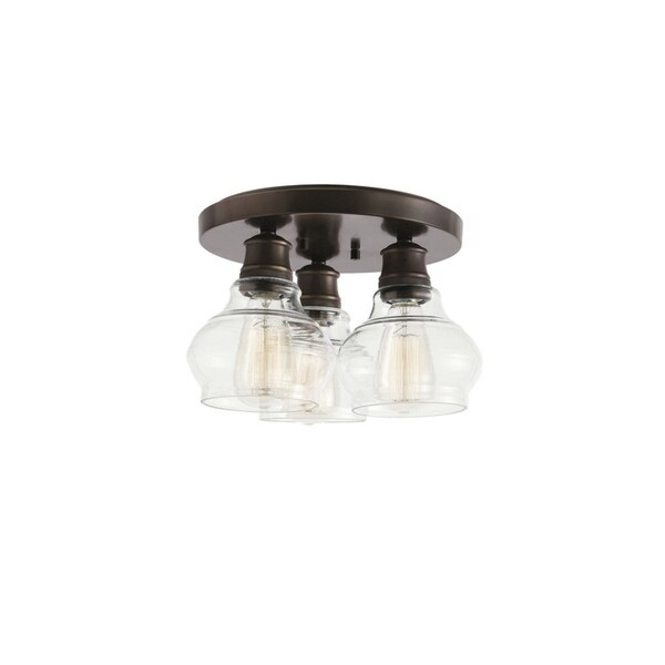 Kichler Lighting Schoolhouse Collection 3 Light Oil Rubbed Kichler Lighting Schoolhouse Collection 3 Light Oil Rubbed Bronze Flush Mount