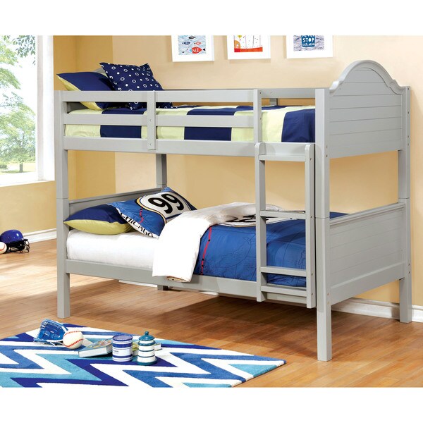 Furniture of America Voke Transitional Twin/Twin Solid Wood Bunk Bed