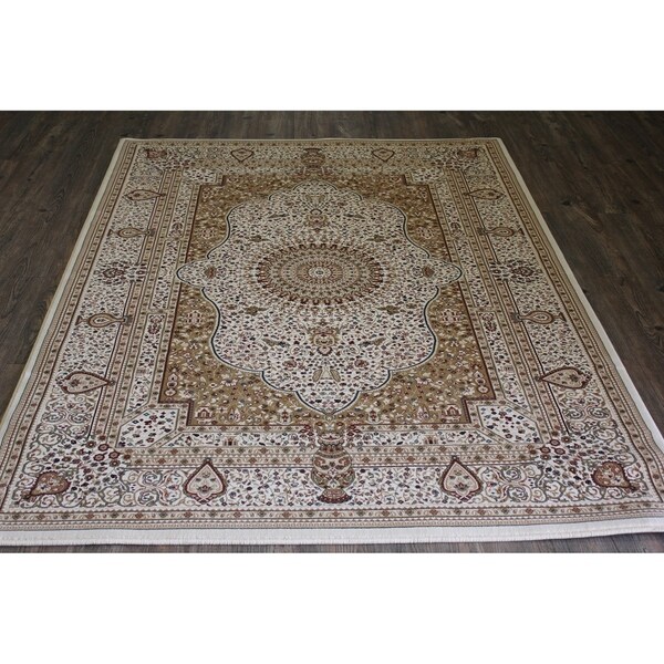 Ivory Oriental Indoor Rug 100% Polypropylene - 7'10 x 10'6