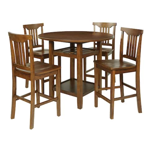 Oakland 5 Piece Dining Room Chair and Table Set in Toffee with a Wood Stain Finish