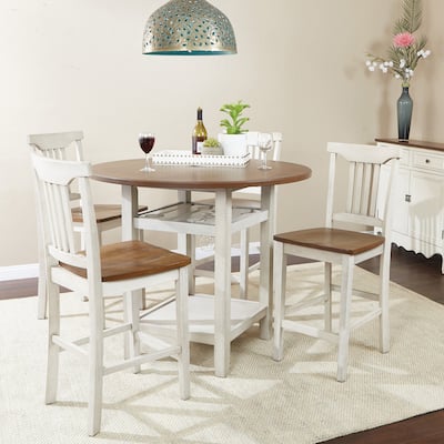 The Gray Barn Simmons Antique White and Brown 5-piece Dining Set