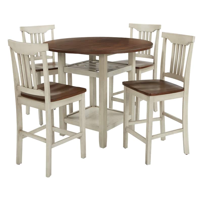 The Gray Barn Simmons Antique White and Brown 5-piece Dining Set