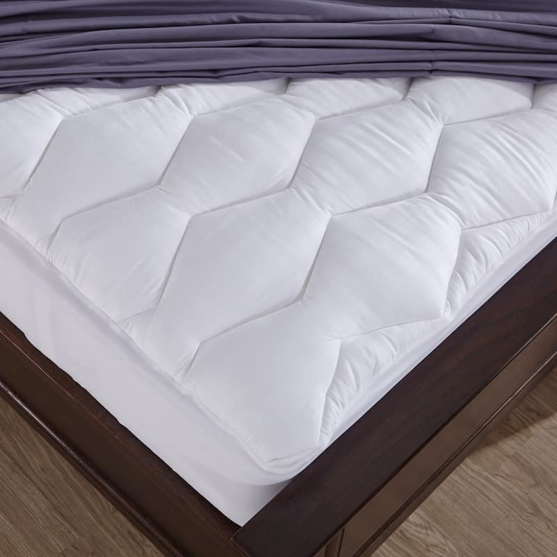 Puredown 500 Thread Count Cotton Mattress Pad - White - Twin