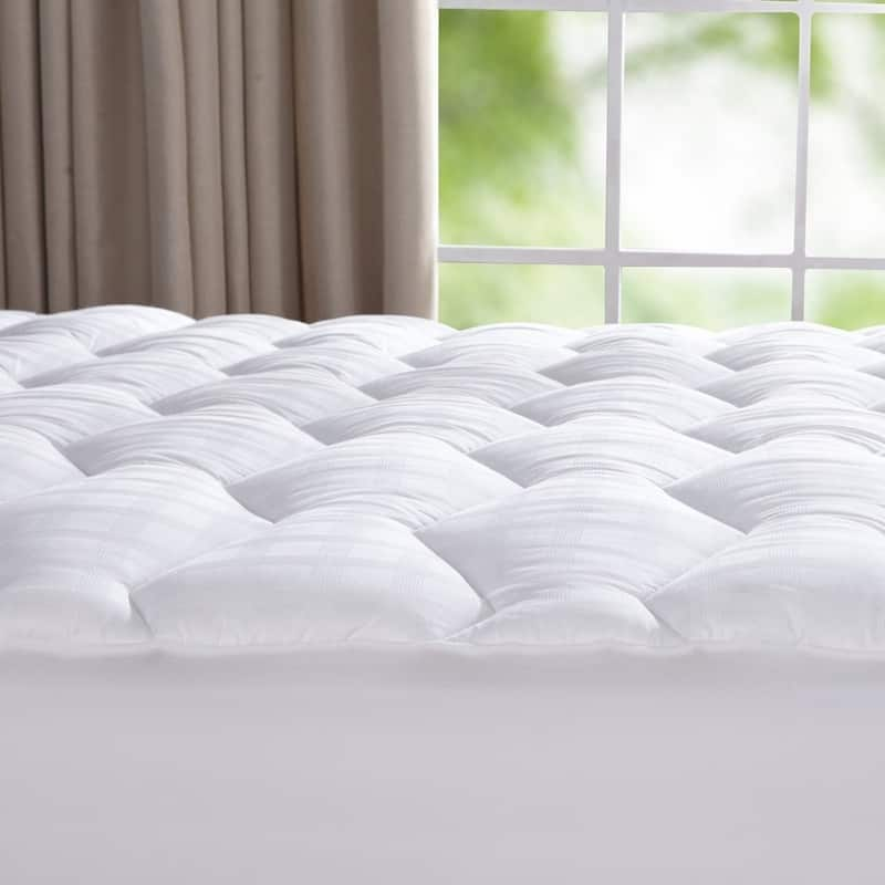 Puredown 500 Thread Count Cotton Mattress Pad - White