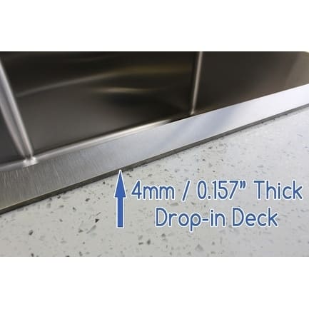 19-Inch 16 Gauge Stainless Steel Topmount Drop-In Kitchen Island Bar Utility Sink