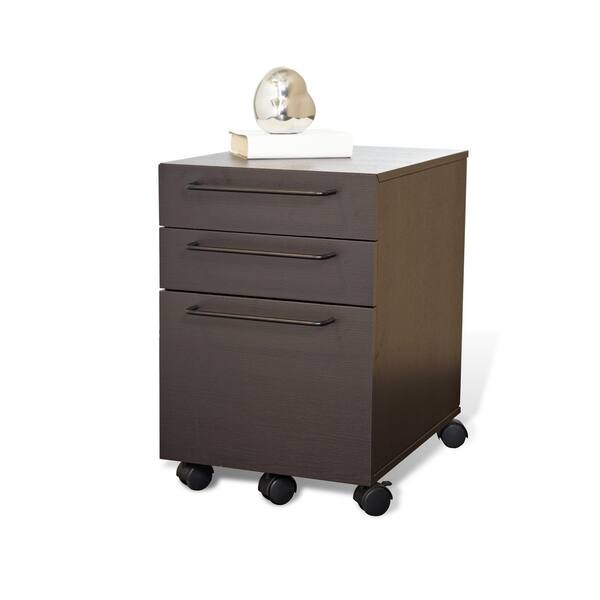 Shop 3 Drawer Mobile File Cabinet Mobile Pedestal Overstock 19895816 Espresso