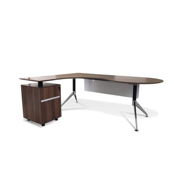 Shop Professional Executive Teardrop Left Pedestal Desk Free