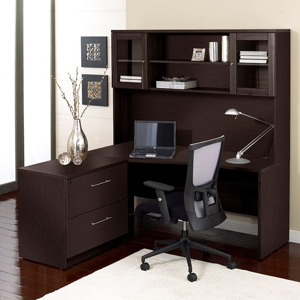 Shop Premium Pro Corner L Shaped Desk With Hutch Overstock
