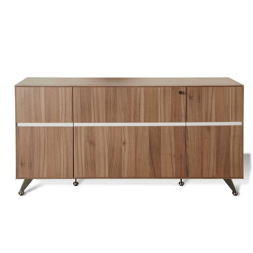 Walnut Professional Storage Office Credenza