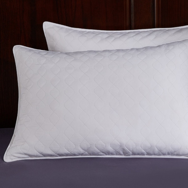 St. James Home Quilted White Goose Feather and Down Pillow (Set of 2)