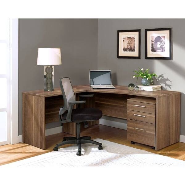 Shop Premium Pro 3 Drawer Corner L Shaped Computer Desk On Sale