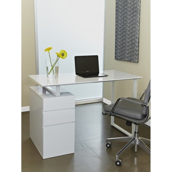 Shop Manhattan Modern 3 Drawer Computer Desk Free Shipping Today