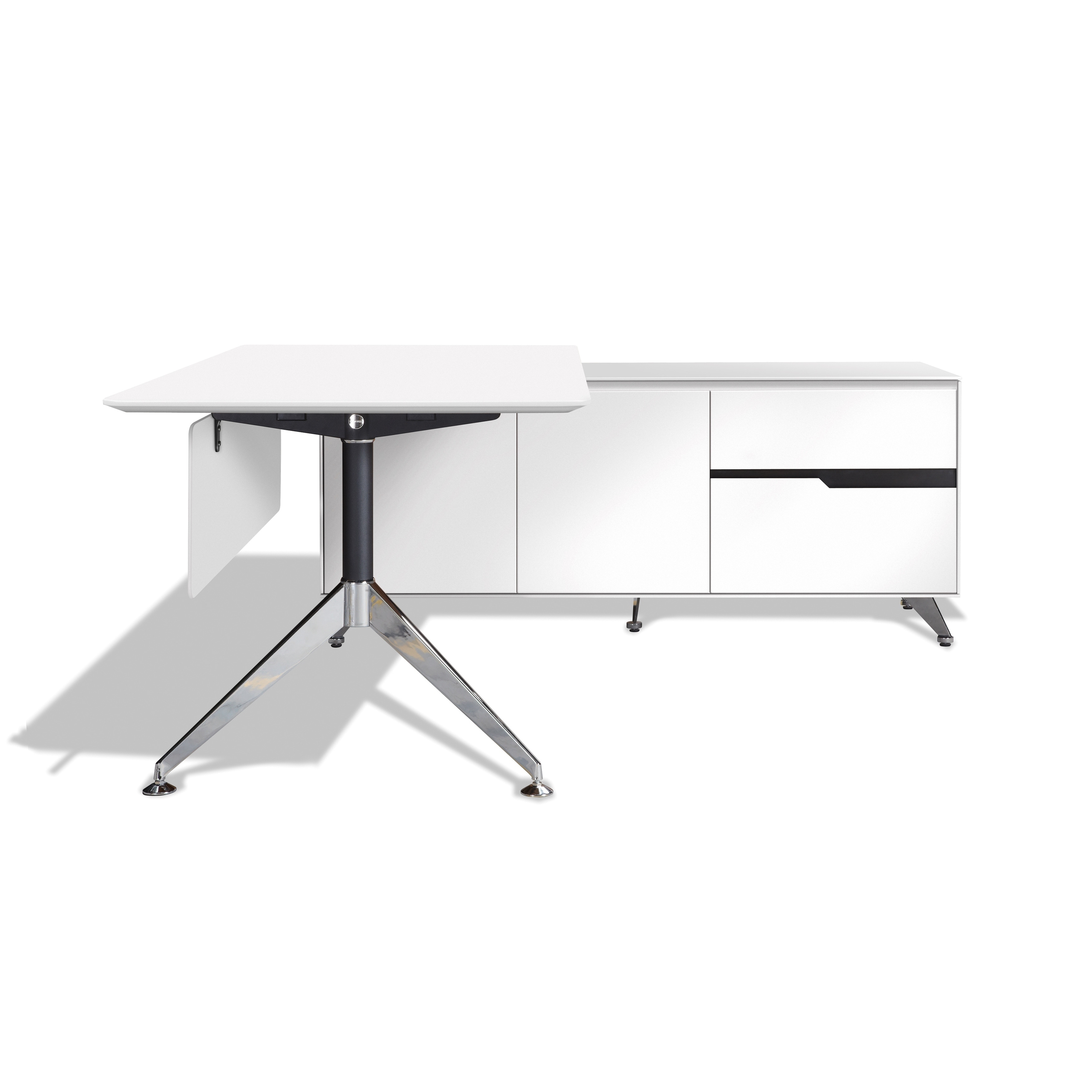 Shop Modern Executive Desk With Right Return Cabinet Overstock