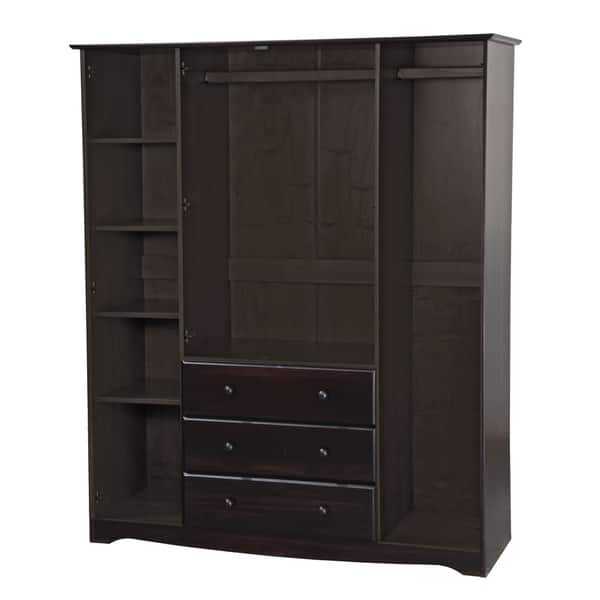 Shop Family Wardrobe Armoire Solid Wood Optional Small Shelves
