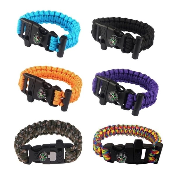 Sport Force Survival Bracelet with Compass/Whistle Buckle-2 Pack. Opens flyout.