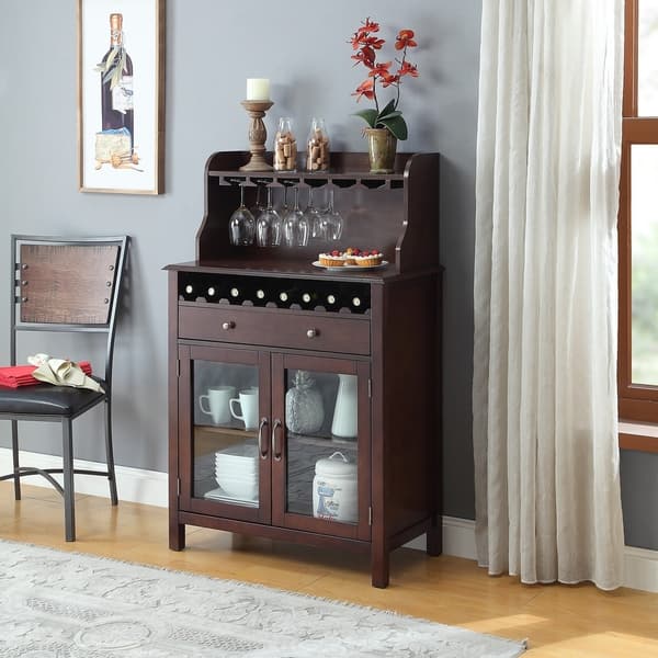 Shop Hudson Transitional Dark Wood Bar Cabinet On Sale