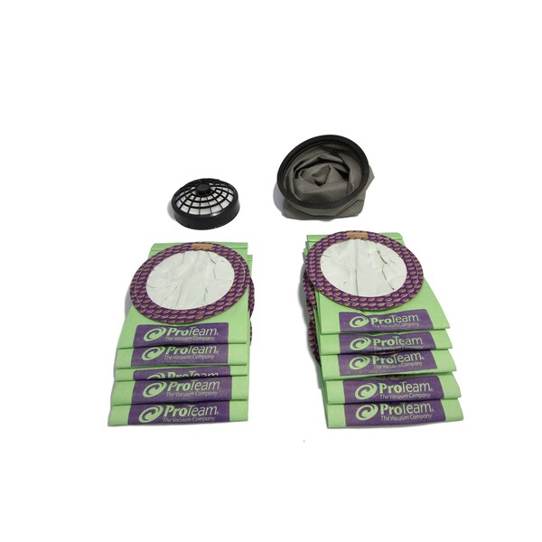 New Proteam Super Coach Vac Maintenance Pack with 20 Bags - Green