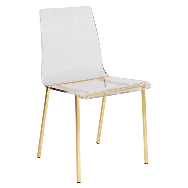 clear acrylic chair with gold legs