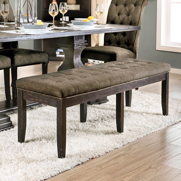 Shop Reagan Transitional Grey Tufted Accent Bench By FOA