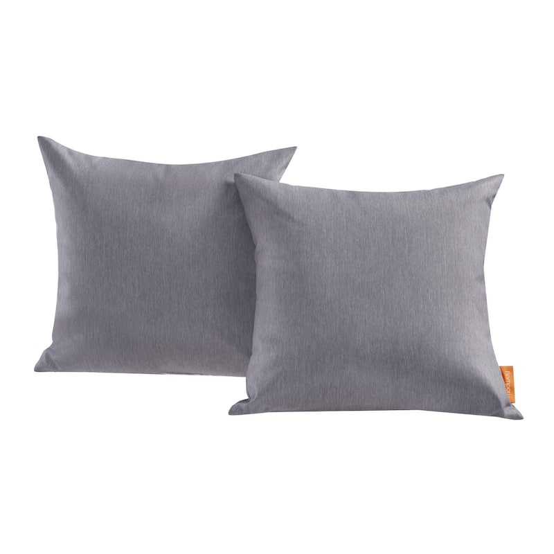 Gather Two Piece Outdoor Patio Pillow Set - Grey