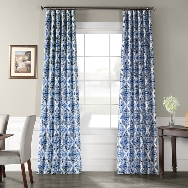 Exclusive Fabrics Tiera Printed Faux Silk Taffeta Blackout Curtain