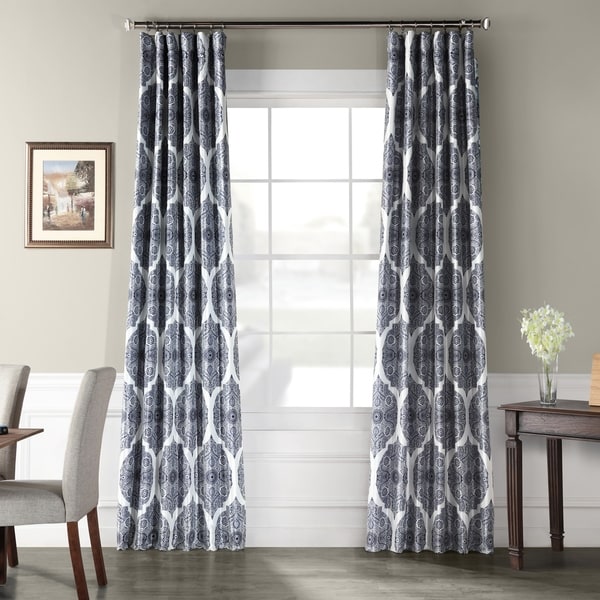 Exclusive Fabrics Royal Printed Faux Silk Taffeta Blackout Curtain