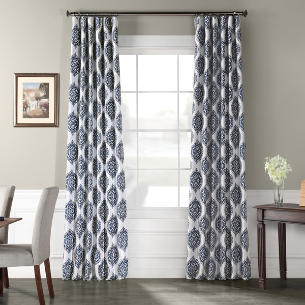 Exclusive Fabrics Donegal Printed Faux Silk Taffeta Blackout Curtain