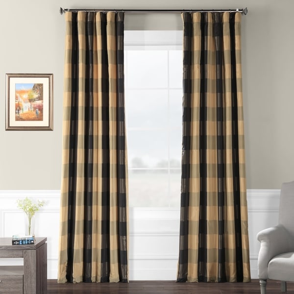 Exclusive Fabrics Suffolk Faux Silk Plaid Curtain