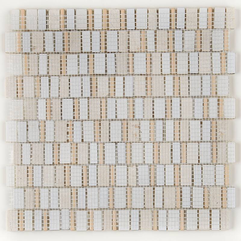 Clio Mosaics 1 X Random Mosaic Glass and Stone Tile in Nox - 12x12