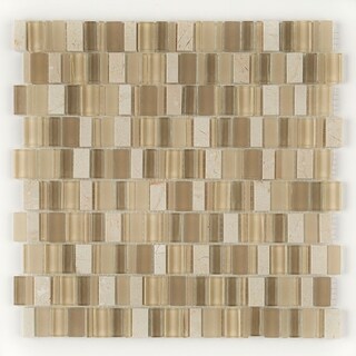 Clio Mosaics 1 X Random Mosaic Glass and Stone Tile in Nox - 12x12