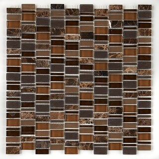 Clio Mosaics 1 X Random Mosaic Glass and Stone Tile in Eos - 12x12