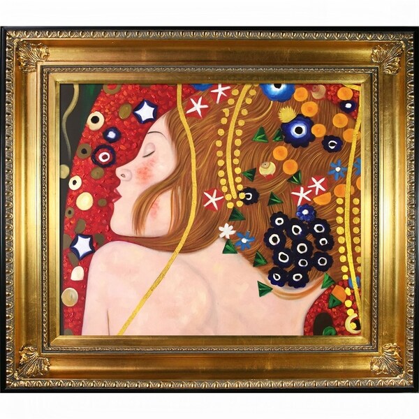 Gustav Klimt 'Sea Serpents IV' (Luxury Line) Hand Painted Oil Reproduction