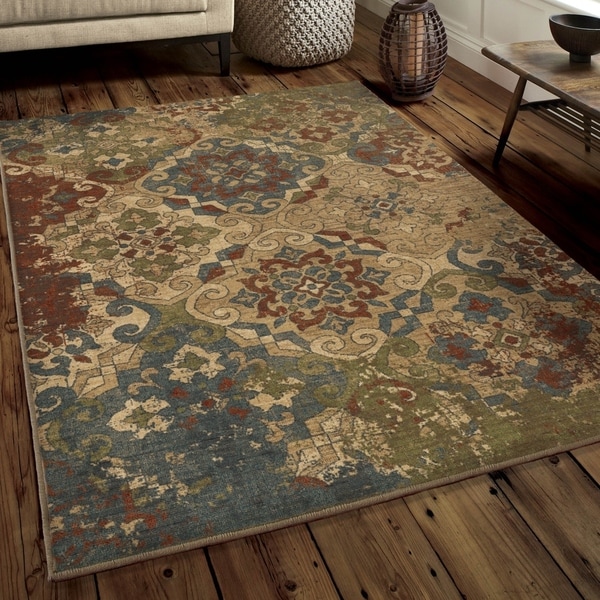 The Curated Nomad Pennyrile Distressed Medallions Multicolored Area Rug - 7'10" x 10'10"