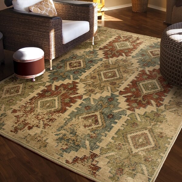 The Curated Nomad Winema Medallion Indigo Multicolored Area Rug - 5'3" x 7'6"