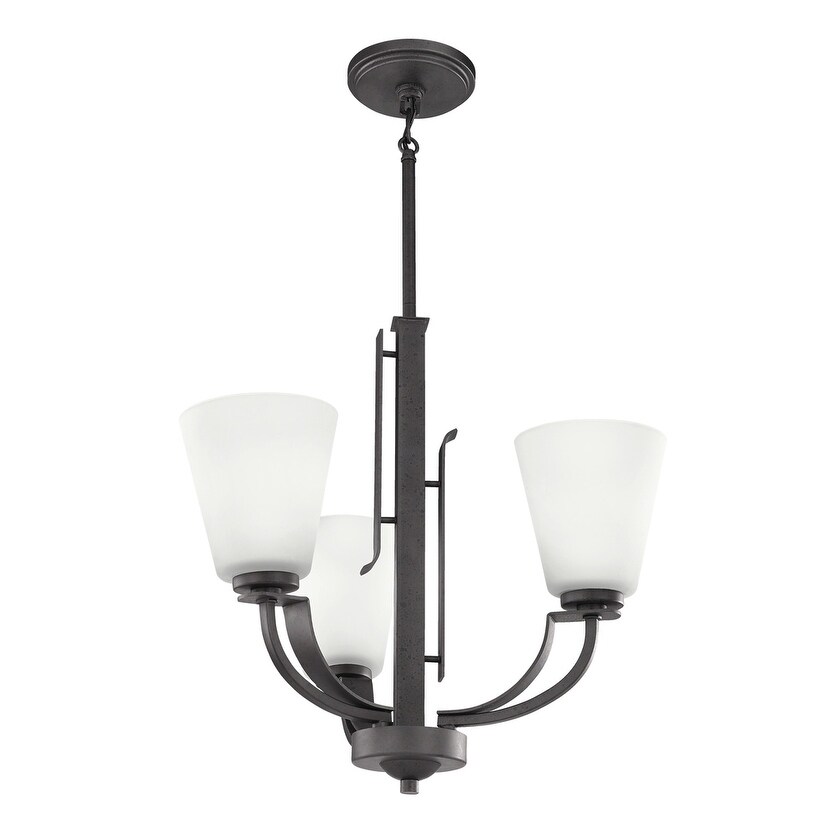 Kichler Lighting Lodge Collection 3-light Anvil Iron Chandelier - Chandeliers For Bedrooms by Overstock.com